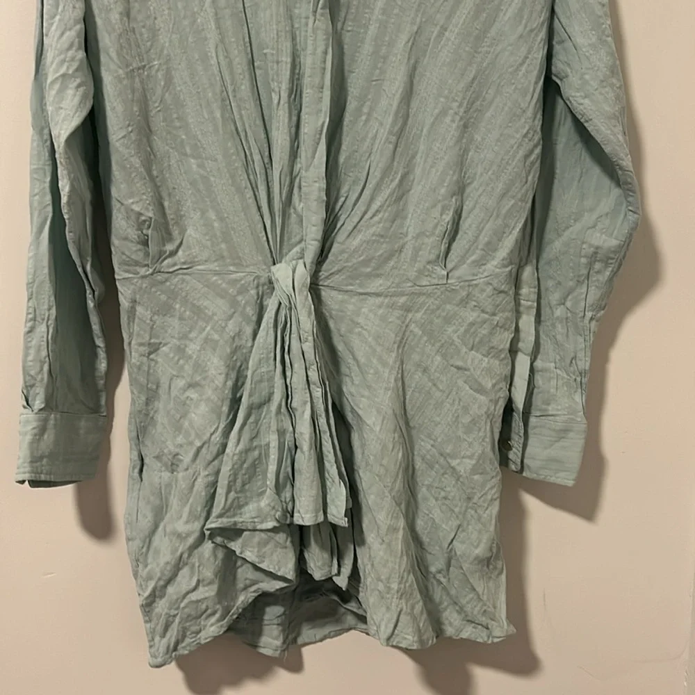 Free People Teal Tunic Wrap Dress Boho Summer Vacation Size Small